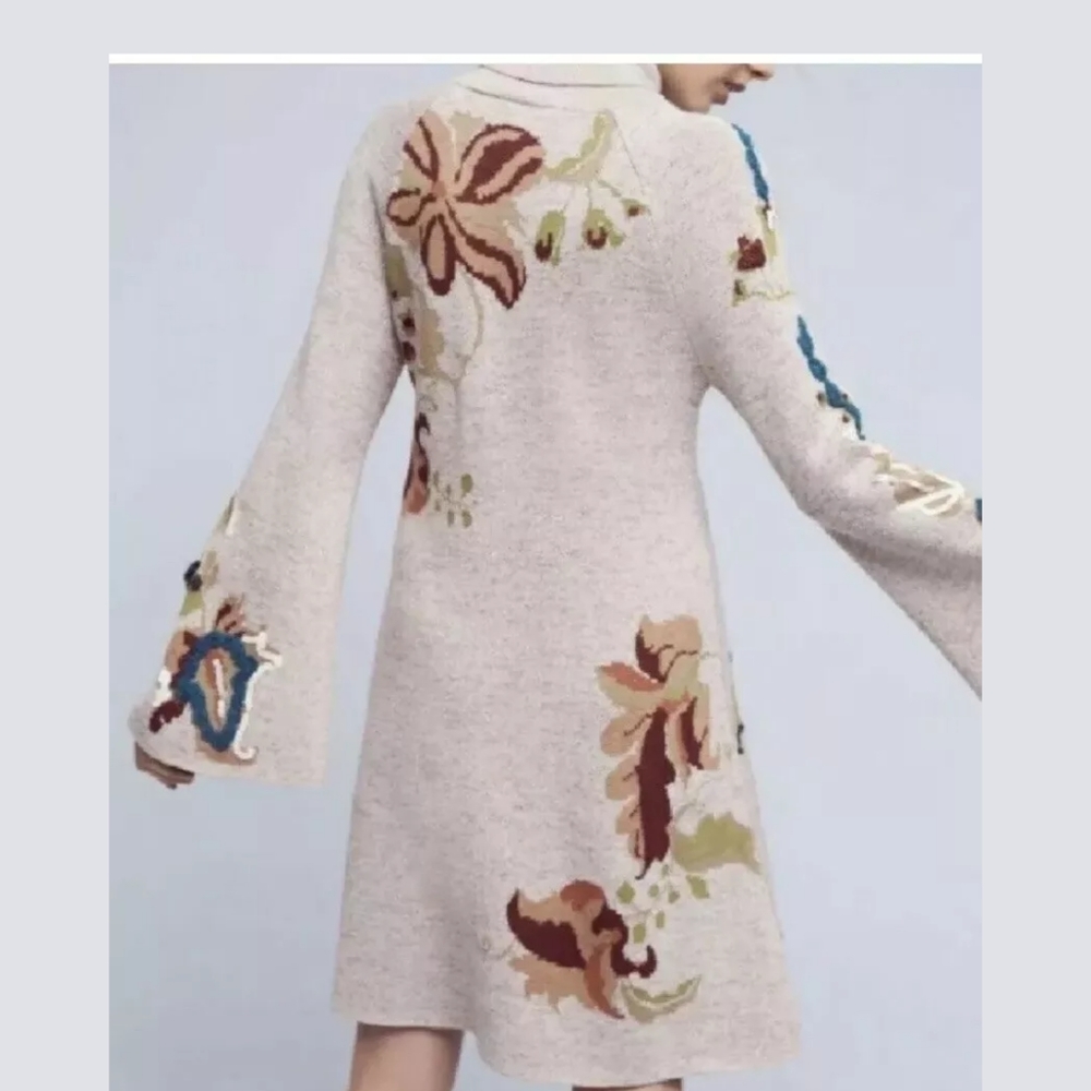 Anthropologie knitted and knotted Floral Dress - Picture 7 of 8